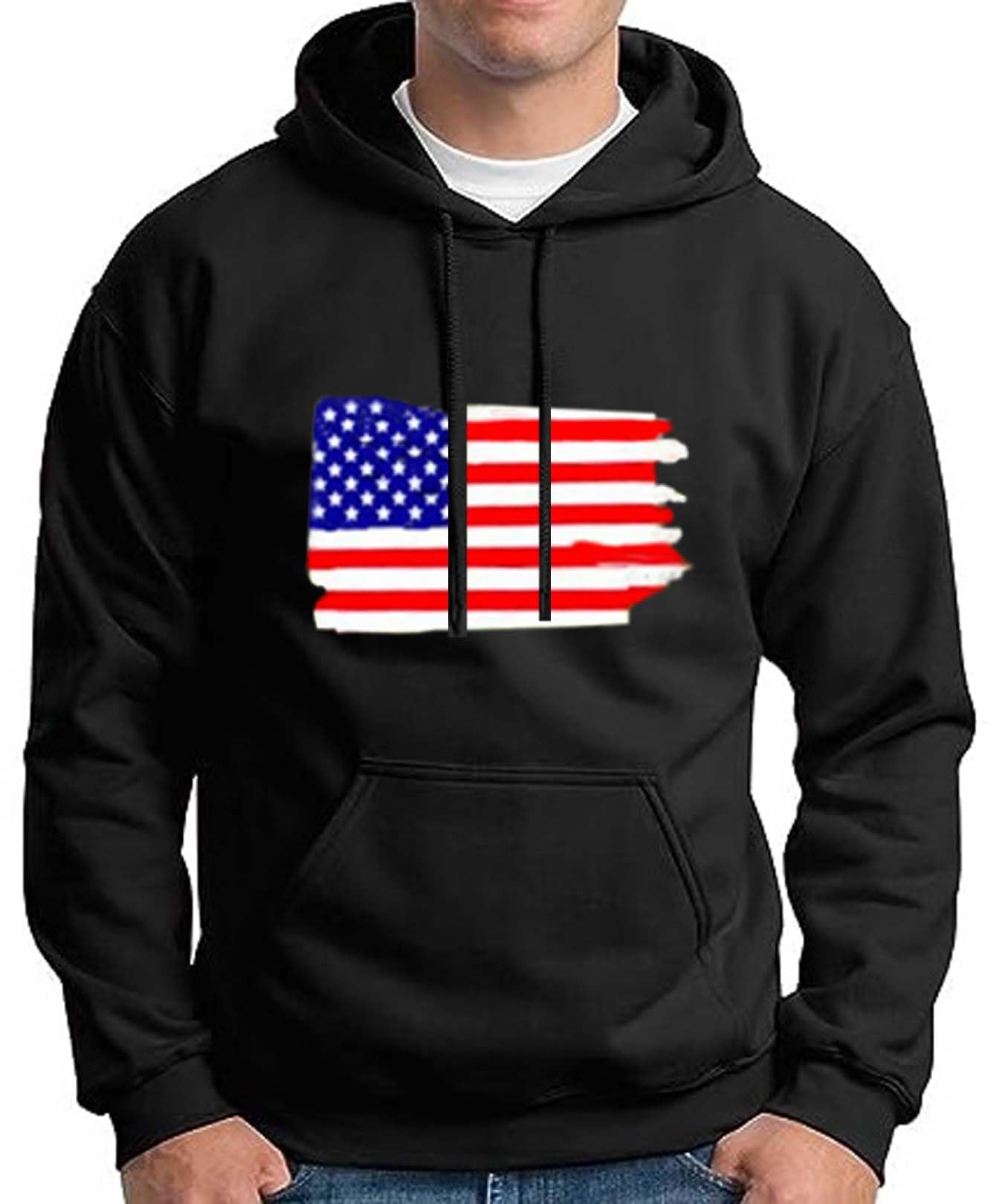 Buy HIT SQUARE Fleece USA Flag Design Full Sleeves Hooded